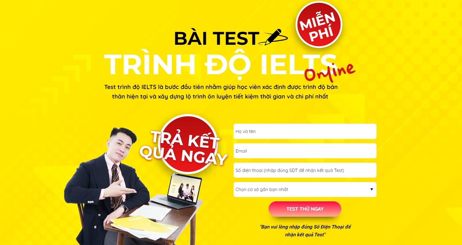 Test trình độ IELTS online miễn phí - kiểm tra ielts